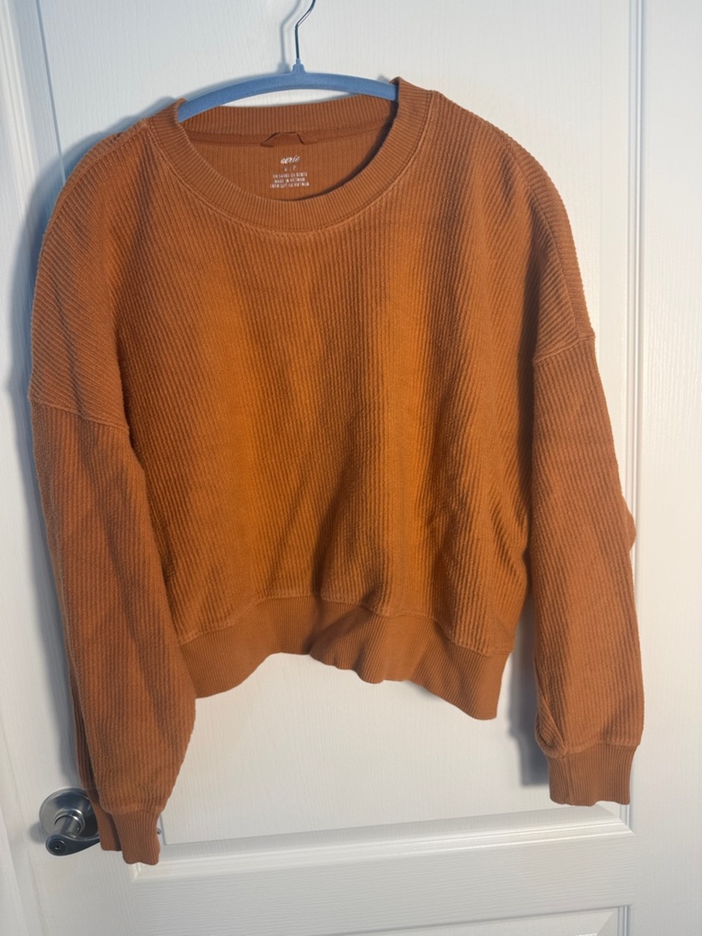 Aerie Ribbed Crewneck Sweater - Rust Size S Very Soft